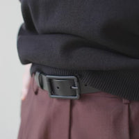 Studio Nicholson Leather Belt in Darkest Navy