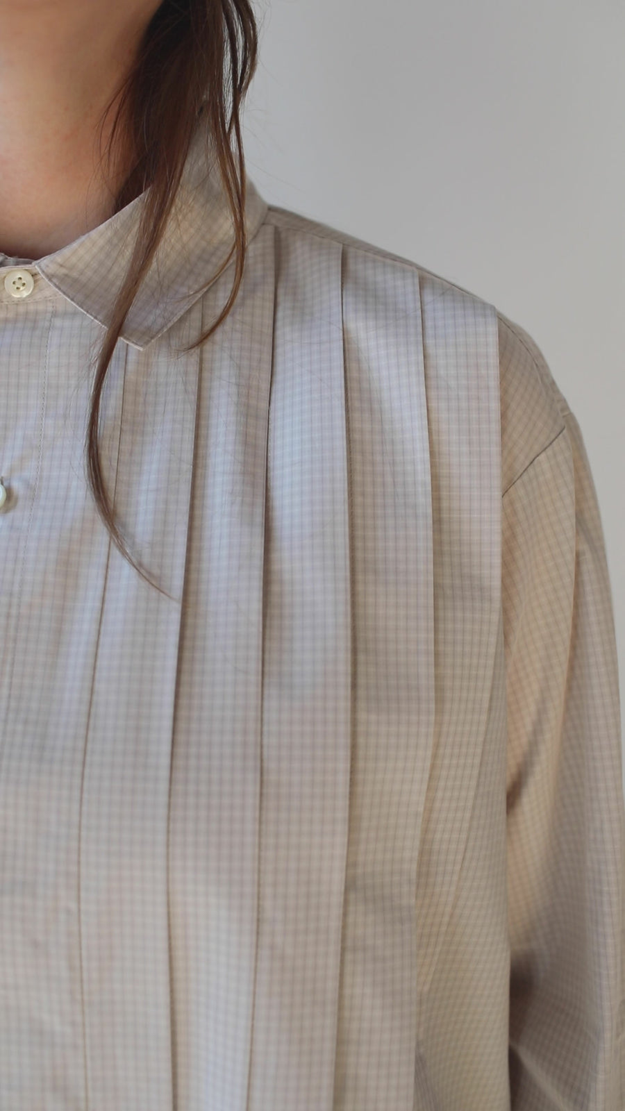 Chimala Typewriter Plaid Shirt in Beige