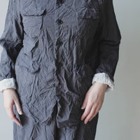 Pas de Calais Stripe Crinkle Short Jacket in Grey