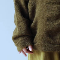 Black Crane Waterfall Sweater in Dark Olive