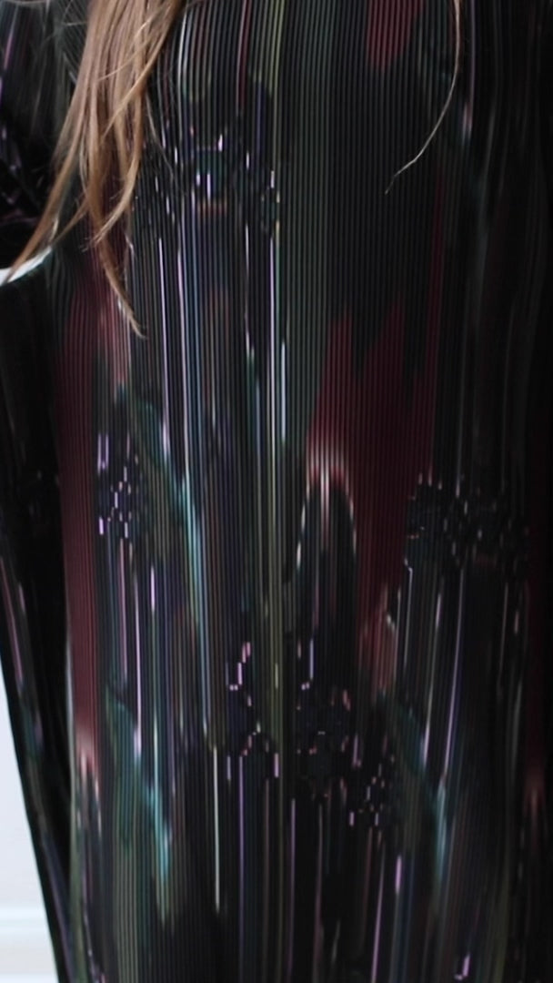 Henrik Vibskov Knight Plisse Dress in Dark Tetris Drips