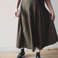 Kallmeyer Dakota Pleated Skirt in Dark Olive