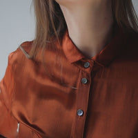 Raquel Allegra Lauren Blouse in Cognac