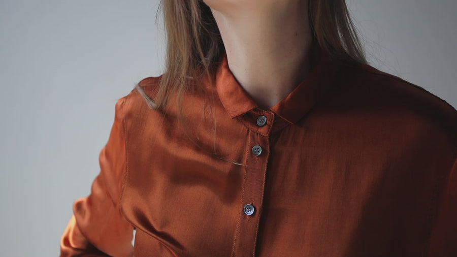 Raquel Allegra Lauren Blouse in Cognac