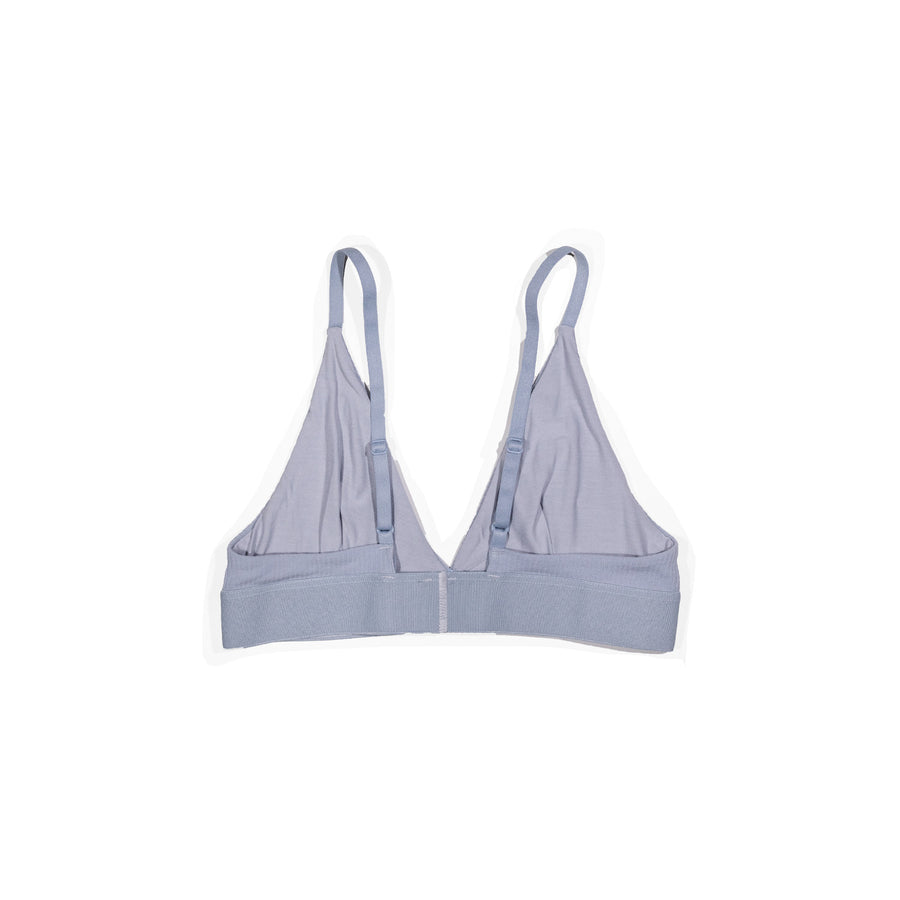 Baserange Triangle Bra in Asie Blue Cotton Rib