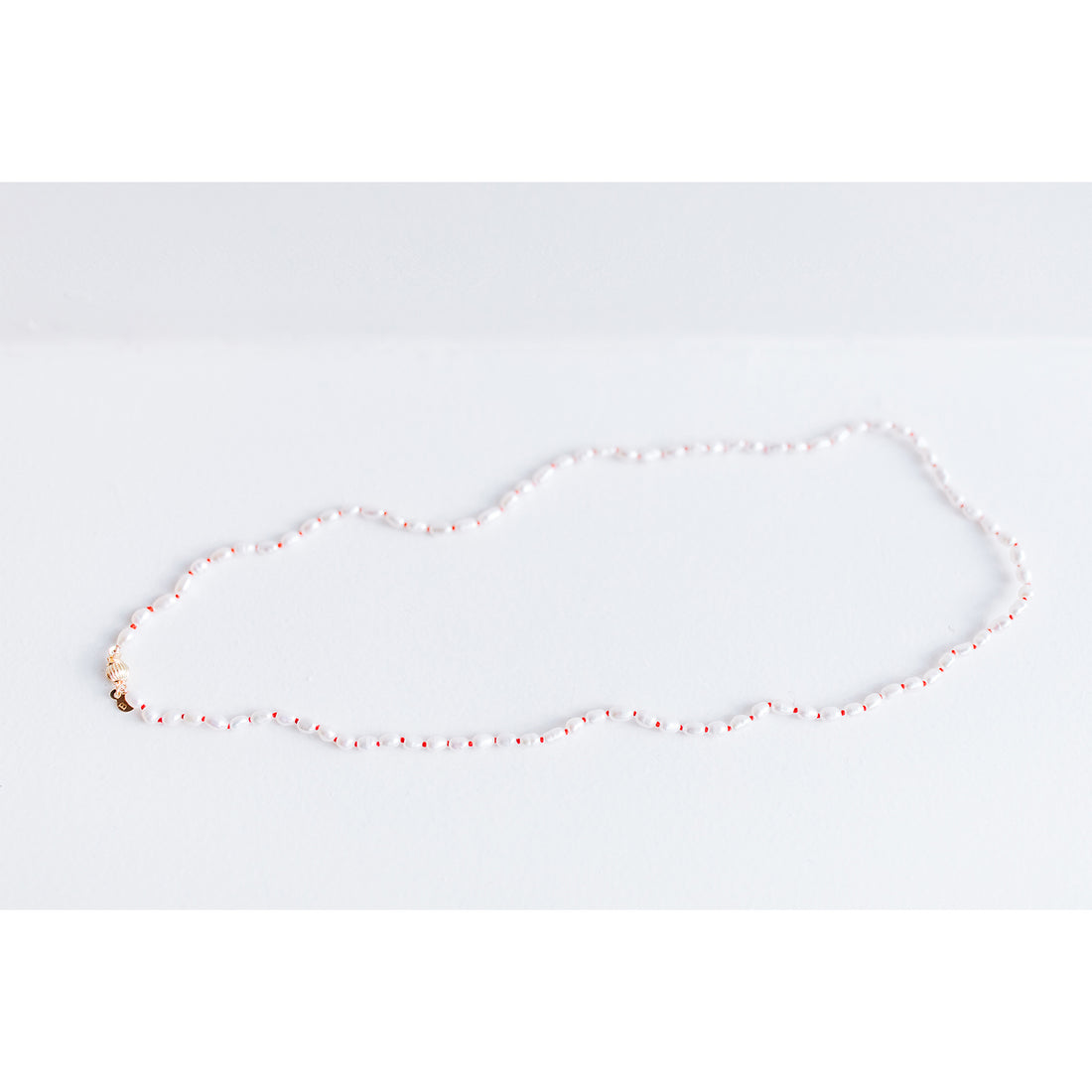 Beatrice Valenzuela Pearl Brujeria Necklace in Red Silk