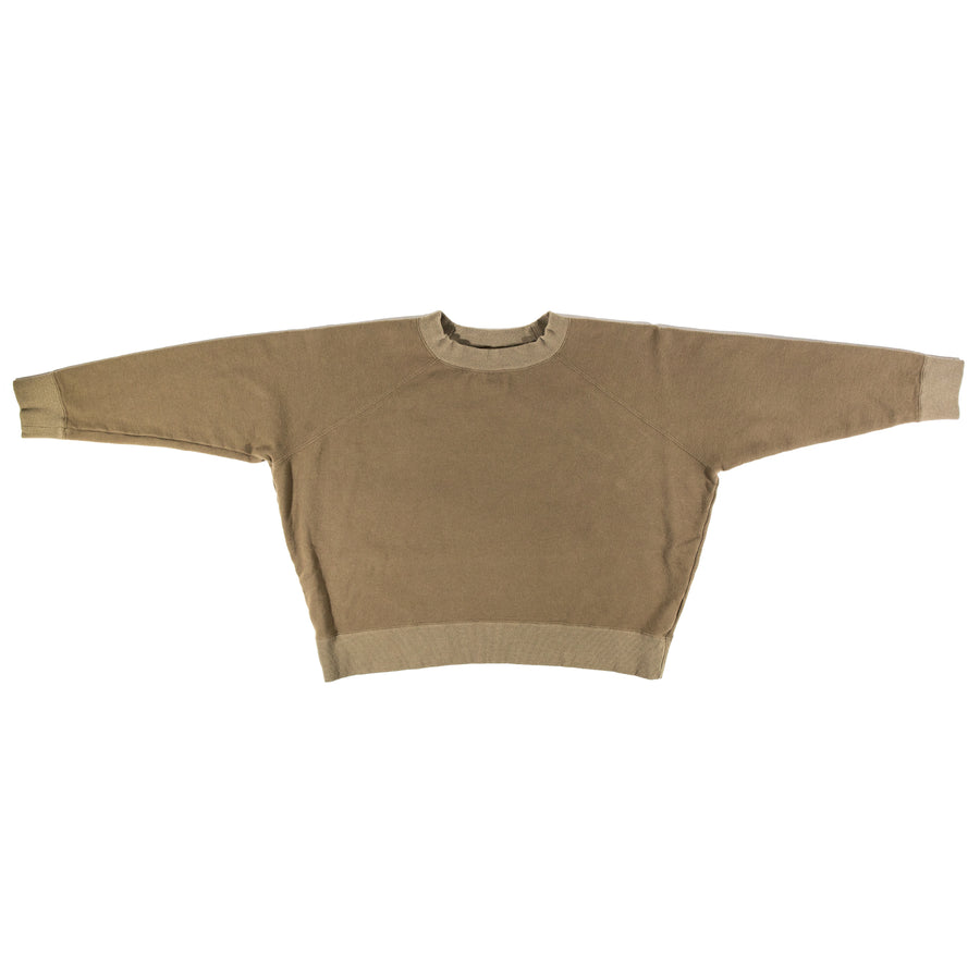 JUDITH Boxy Raglan Crew in Olive Green