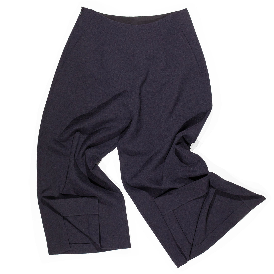 Kaarem Bambu Split Leg Pant in Black Blue