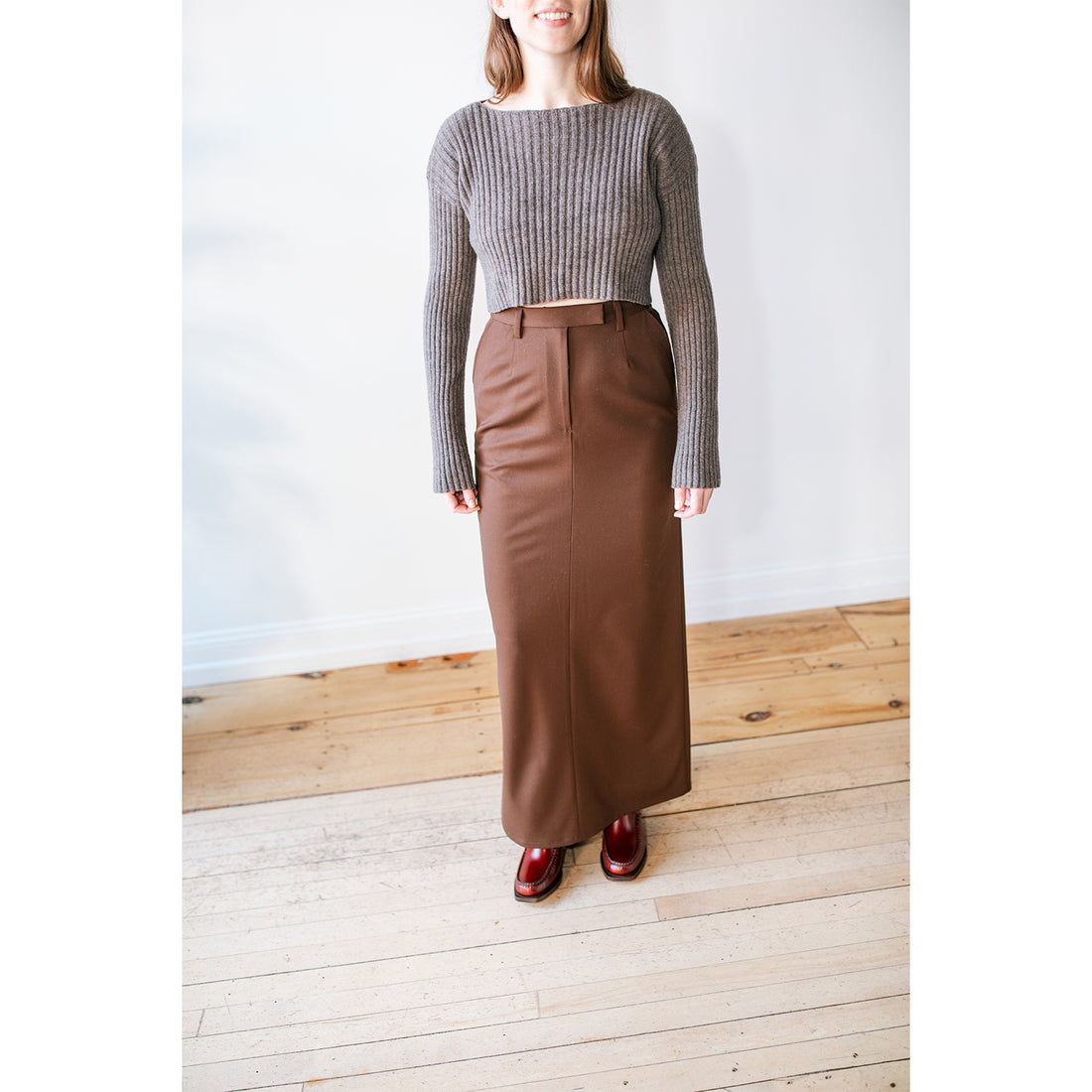 Maryam Nassir Zadeh Simi Skirt in Carob