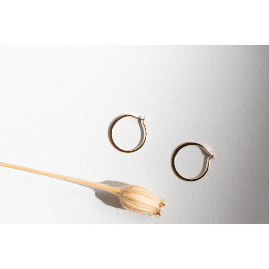 Melissa Joy Manning Small Forged Round Hoops in 14k Gold