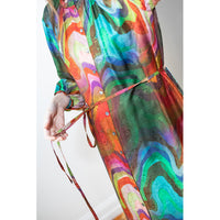 Raquel Allegra Victoria Dress in Multi Waves