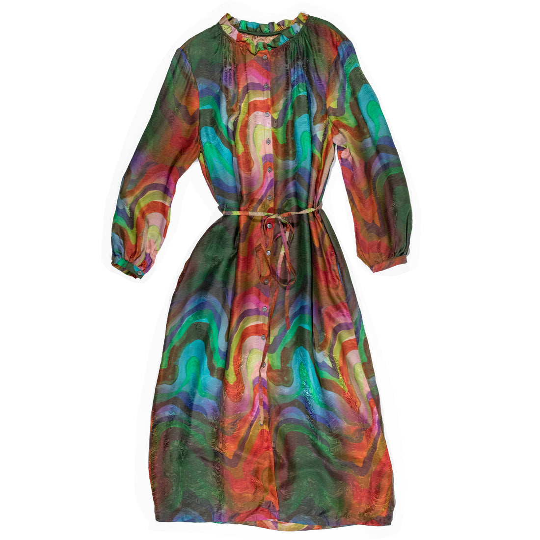 Raquel Allegra Victoria Dress in Multi Waves