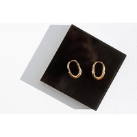 Sapir Bachar Rectangle Step Hoops in 24K Gold