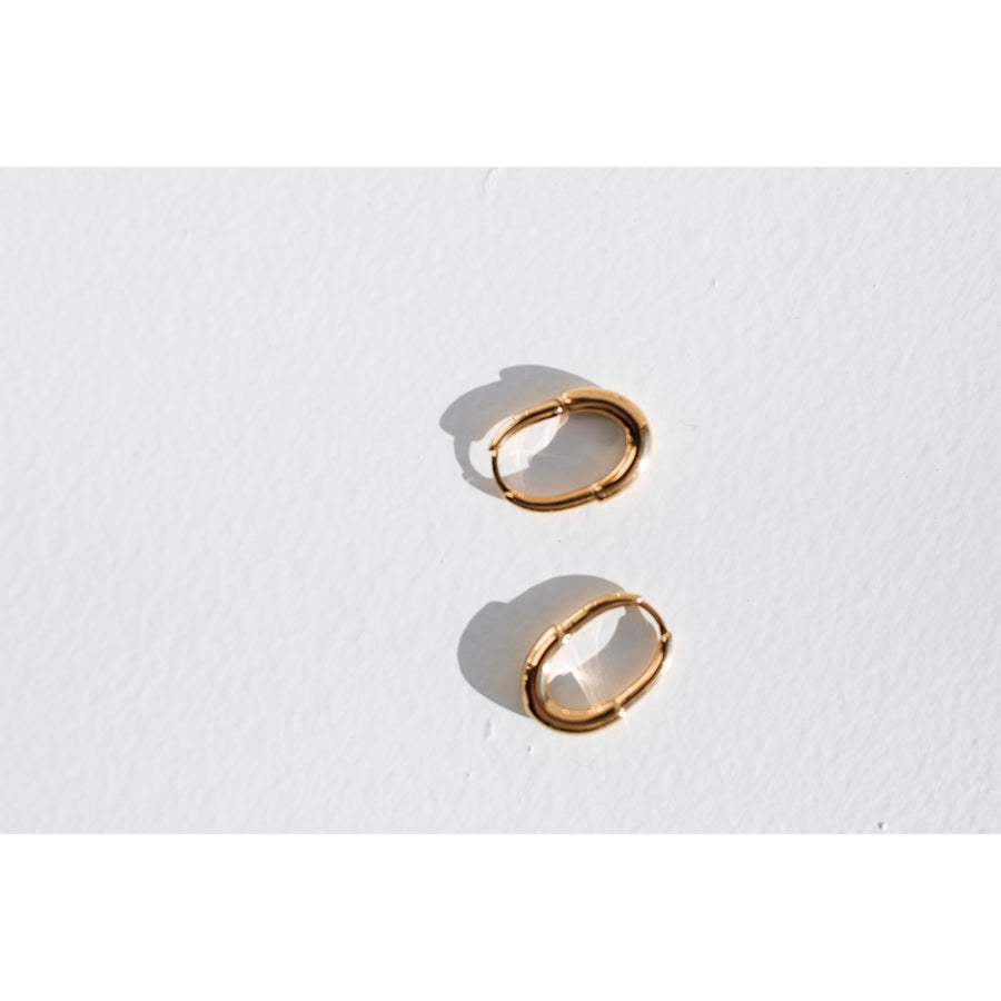 Sapir Bachar Rectangle Step Hoops in 24K Gold