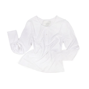 Studio Nicholson Line Button Through Jersey Top in Off White